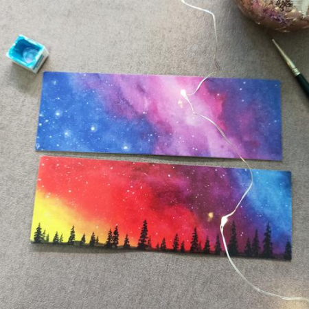 Lesezeichen Galaxy Vor- und Rückseite