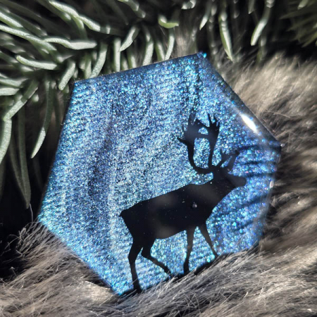 Magnet Rentier im Polarlicht, Polarlicht, Magnet, Northernlightsdeko, Polarlichtkunst, Polarlichtdeko, Die Polarlichtkünstlerin, Rentier