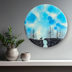 Original Kunstwerk Waldmagie, Resinkunstwerk, Waldkunst, Die Polarlichtkünstlerin, Carolin Rieger, Kunst aus der Rhön