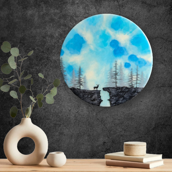 Waldmagie Original Kunstwerk Waldmagie, Resinkunstwerk, Waldkunst, Die Polarlichtkünstlerin, Carolin Rieger, Kunst aus der Rhön