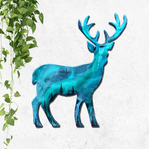 Original Northernlights Art - Hirsch Firion, Original Kunstwerk Hirsch, Hirsch, Polarlicht, Nordlicht, Resinart, Hirschkunst, Northernlights, Carolin Rieger, Die Polarlichtkünstlerin