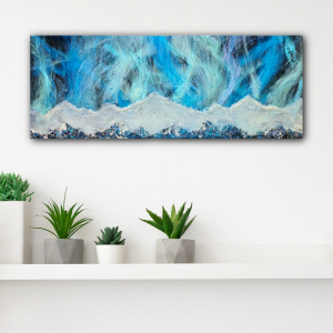 Original Kunstwerk Polarlichter, Polarlicht, Nordlicht, Resinart,