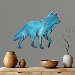 Original Kunstwerk - Pekka, Hund, Polarlicht, Nordlicht, Resinart, Hundekunst, Northernlights, Polarlichtbild, Arktis, Norwegen, Schweden, Finnland, Skandinavien