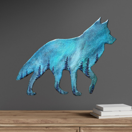 Original Kunstwerk - Pekka, Polarlicht, Nordlicht, Resinart, Hundekunst, Northernlights, Polarlichtbild, Arktis, Norwegen, Schweden, Finnland, Skandinavien